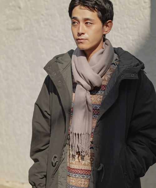 niko and...（ニコアンド）の「カラーワイドストール（マフラー・メンズ・ベージュ/オレンジ/グレー/ブラック・FREE）」の16枚目の写真