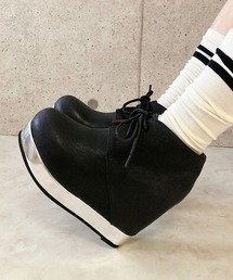 厚底 レースアップブーツ
