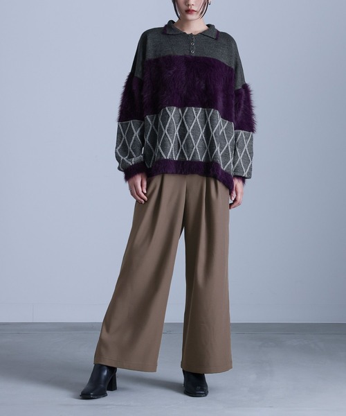 kOhAKU（コハク）の「『タックポケットワイドパンツ』（スラックス・レディース・ブラック/ブラウン・2/1）」の19枚目の写真