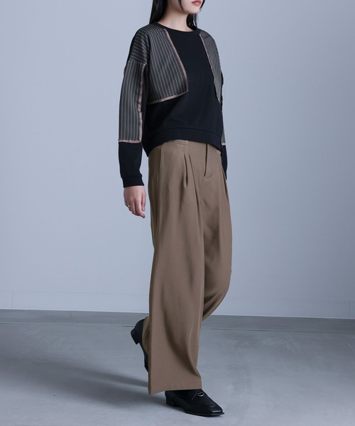 kOhAKU（コハク）の「『タックポケットワイドパンツ』（スラックス・レディース・ブラック/ブラウン・2/1）」の11枚目の写真