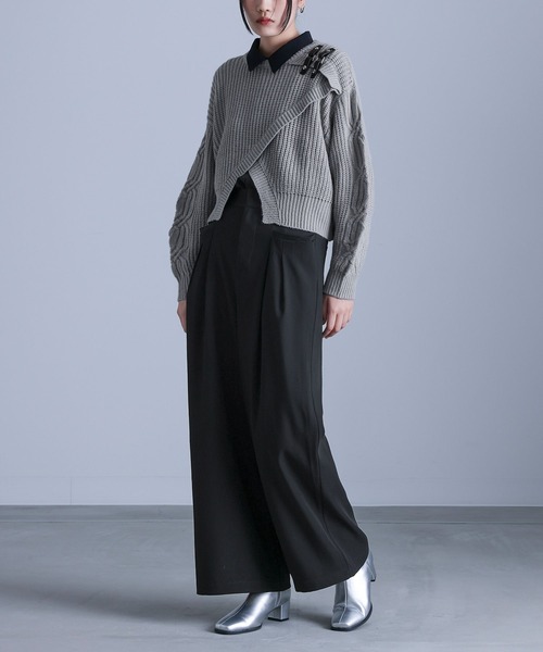 kOhAKU（コハク）の「『タックポケットワイドパンツ』（スラックス・レディース・ブラック/ブラウン・2/1）」の16枚目の写真