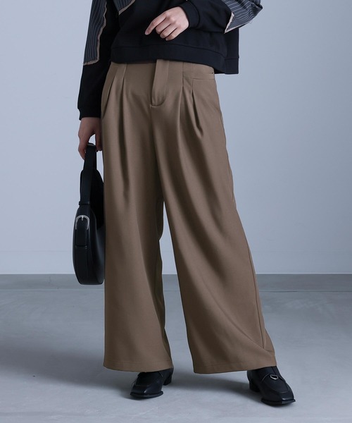 ayakawasaki weekend❤︎pants ブラウン セール】『タックポケットワイドパンツ』（スラックス）｜kOhAKU