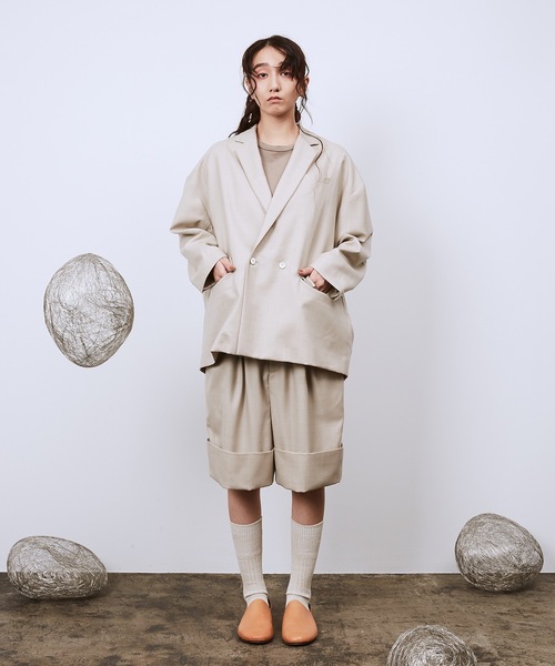 Dulcamara（ドゥルカマラ）の「よそいきダブルヘムショートPT（スラックス・メンズ・ブラック/ベージュ系/ミックスグレー・0/1）」の6枚目の写真