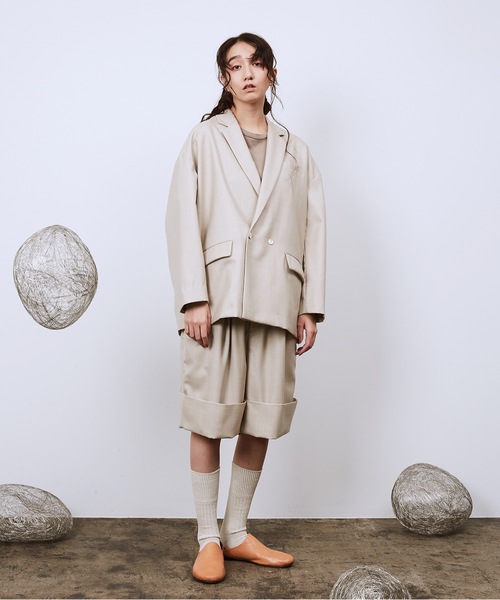 Dulcamara（ドゥルカマラ）の「よそいきダブルヘムショートPT（スラックス・メンズ・ブラック/ベージュ系/ミックスグレー・0/1）」の7枚目の写真