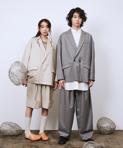 dulcamara 18aw よそいきダブルショート Dulcamara よそいきダブルヘムショートパンツ・ブラック - tity