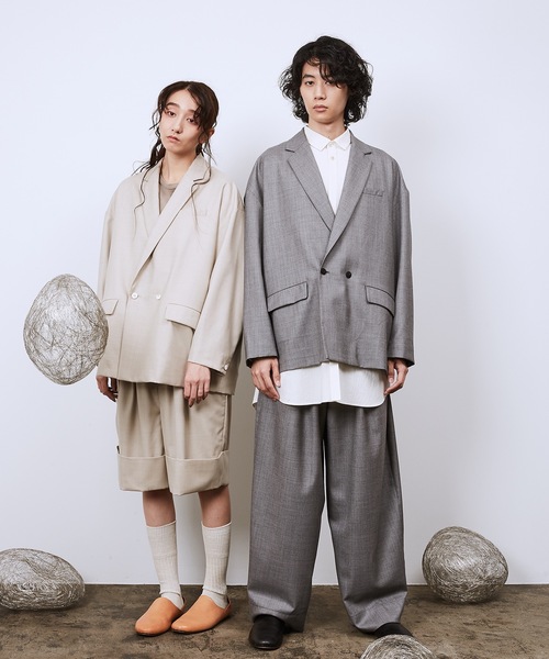 Dulcamara（ドゥルカマラ）の「よそいきダブルヘムショートPT（スラックス・メンズ・ブラック/ベージュ系/ミックスグレー・0/1）」の5枚目の写真