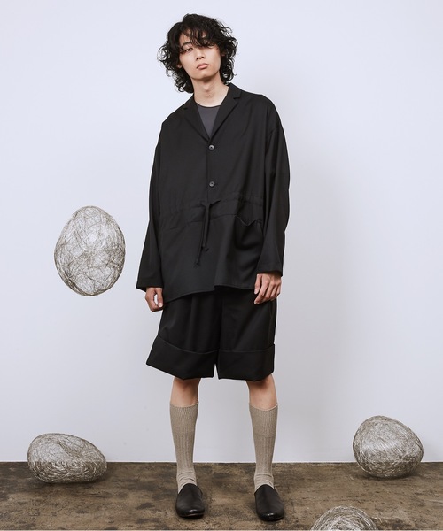 Dulcamara（ドゥルカマラ）の「よそいきダブルヘムショートPT（スラックス・メンズ・ブラック/ベージュ系/ミックスグレー・0/1）」の12枚目の写真