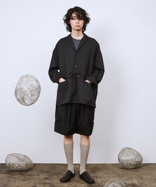 Dulcamara（ドゥルカマラ）の「よそいきダブルヘムショートPT（スラックス・メンズ・ブラック/ベージュ系/ミックスグレー・0/1）」の13枚目の写真