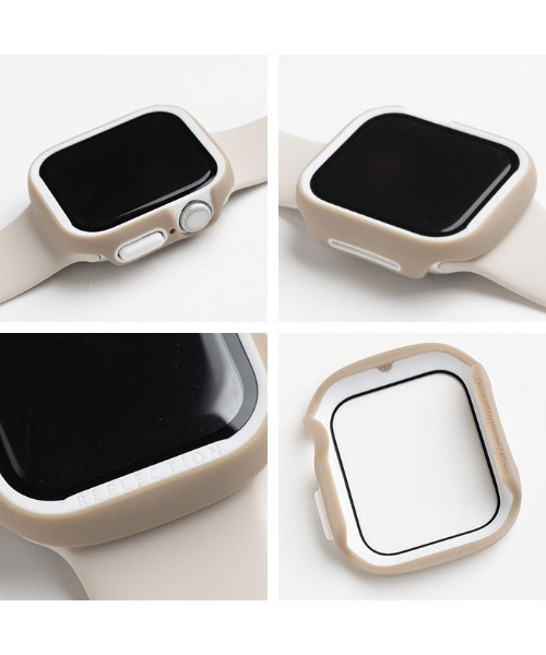 iFace(アイフェイス)の「Apple Watch Series 11/10(42mm/46mm)/9/8/7(41mm/45mm)/SE(第3/2/1世代)/6/5/4(40mm/44mm) 専用 iFace Reflection強化ガラス 一体型 ケース(デジタル腕時計・レディース・ベージュ/ブラック/サックスブルー・40mm/41mm/44mm/45mm/42mm/46)」の10枚目の写真