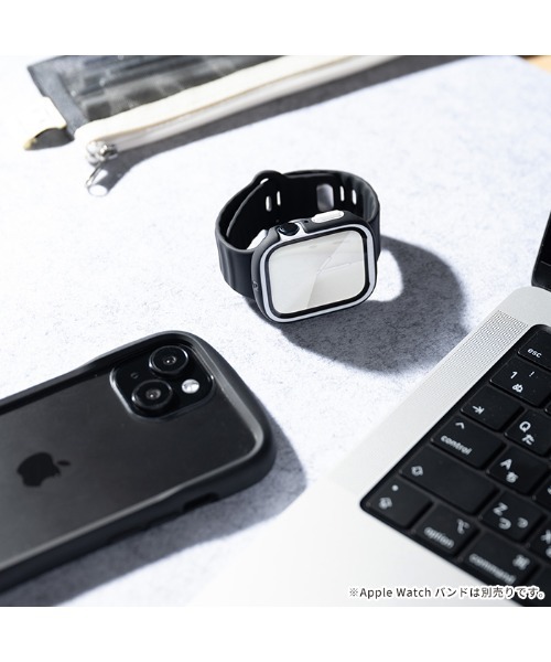 iFace(アイフェイス)の「Apple Watch Series 11/10(42mm/46mm)/9/8/7(41mm/45mm)/SE(第3/2/1世代)/6/5/4(40mm/44mm) 専用 iFace Reflection強化ガラス 一体型 ケース(デジタル腕時計・レディース・ベージュ/ブラック/サックスブルー・40mm/41mm/44mm/45mm/42mm/46)」の13枚目の写真
