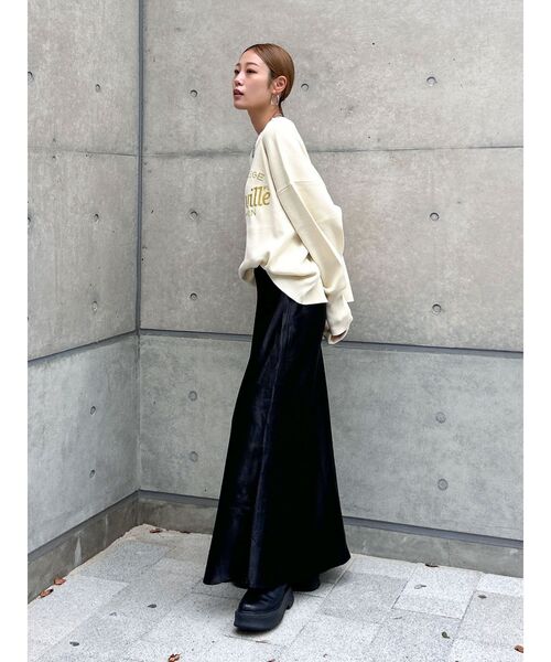 Ungrid(アングリッド)の「サテンフレアスカート(スカート・レディース・ブラック/オレンジ/シルバー・FREE)」の12枚目の写真