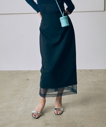 【Set Up】Sheer Layered I-Line Skirt