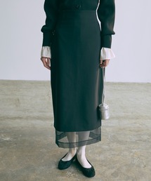 【Set Up】Sheer Layered I-Line Skirt