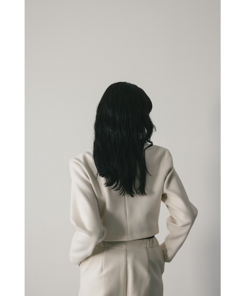 STYLEMIXER（スタイルミキサー）の「ストレッチメルトンショートトップ（Tシャツ/カットソー・レディース・ネイビー/アイボリー・FREE）」の8枚目の写真