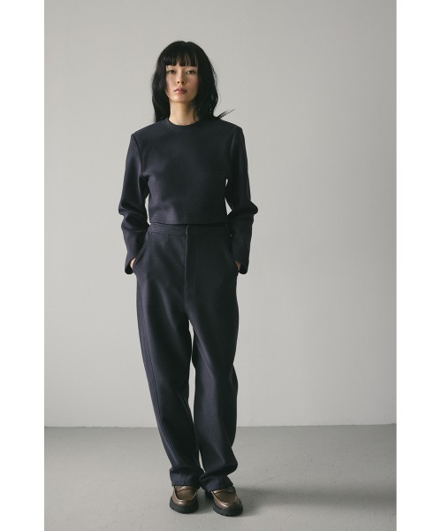 STYLEMIXER（スタイルミキサー）の「ストレッチメルトンショートトップ（Tシャツ/カットソー・レディース・ネイビー/アイボリー・FREE）」の13枚目の写真