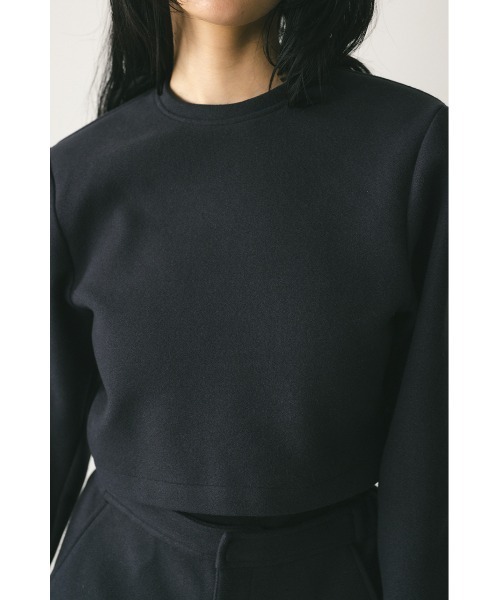 STYLEMIXER（スタイルミキサー）の「ストレッチメルトンショートトップ（Tシャツ/カットソー・レディース・ネイビー/アイボリー・FREE）」の15枚目の写真