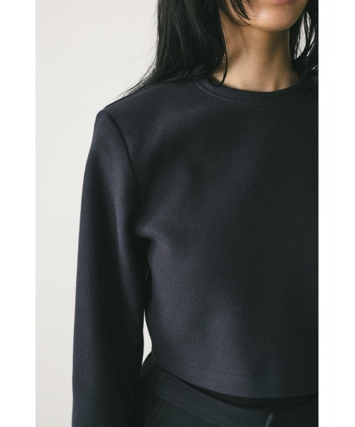 STYLEMIXER（スタイルミキサー）の「ストレッチメルトンショートトップ（Tシャツ/カットソー・レディース・ネイビー/アイボリー・FREE）」の16枚目の写真