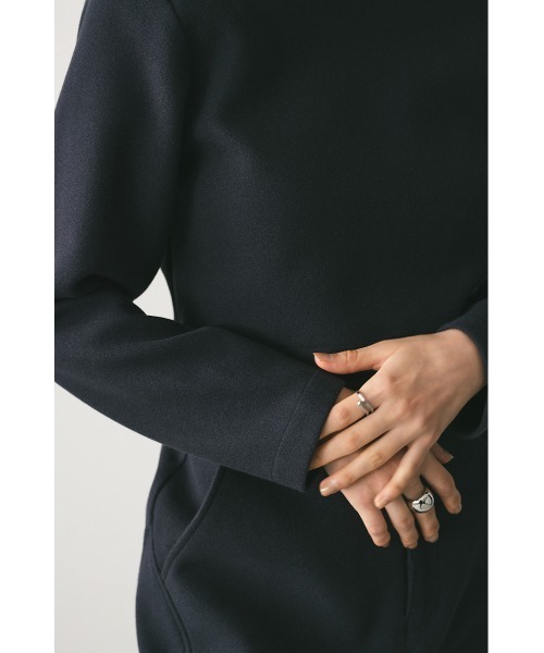 STYLEMIXER（スタイルミキサー）の「ストレッチメルトンショートトップ（Tシャツ/カットソー・レディース・ネイビー/アイボリー・FREE）」の17枚目の写真