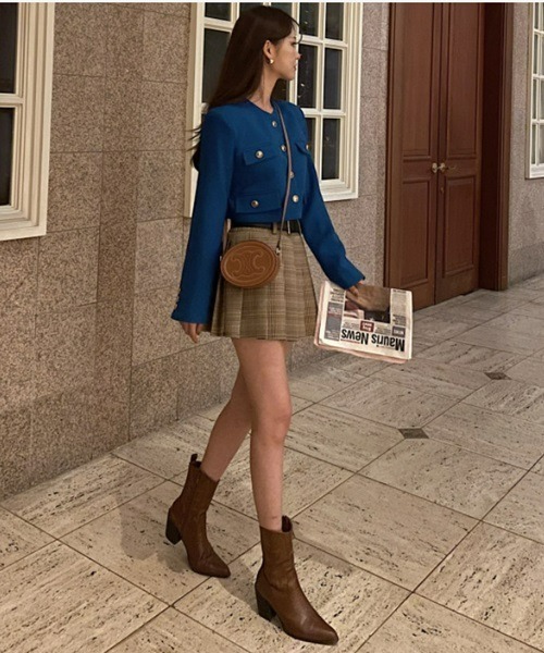 Ritomo De Ricco(リトモ・デ・リコ)の「シングルブレストクロップドジャケット(ノーカラージャケット・レディース・ブラック/オフホワイト/ブルー/グリーン・FREE)」の22枚目の写真
