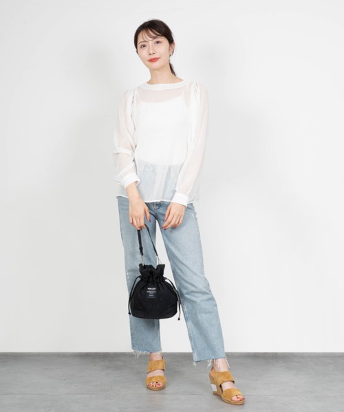 Jolie Joli(ジョリージョリ)の「【Jolie Joli/ジョリージョリ】巾着バッグ キルティングナイロンハンドバッグ(ハンドバッグ・レディース・ブラック/ブラウン/グレー/ブルー・FREE)」の11枚目の写真