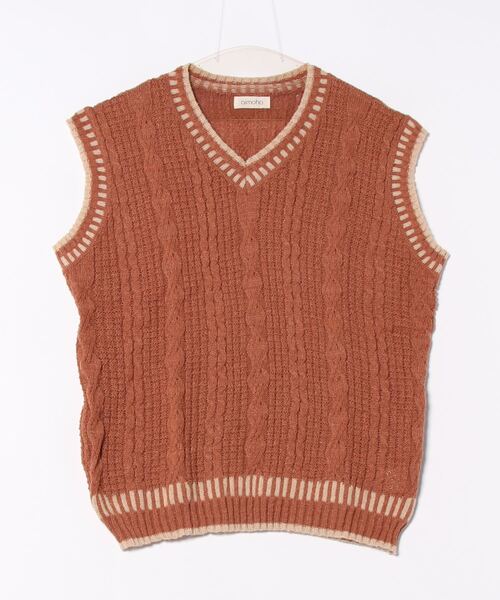 aimoha（アイモハ）の「ユニセックス ニットベスト（ベスト・レディース・ブラック/チョコ/ベージュ/ベージュ系その他・MEDIUM/LARGE/X-LARGE/XX-LARGE/XXX-LARGE）」の6枚目の写真