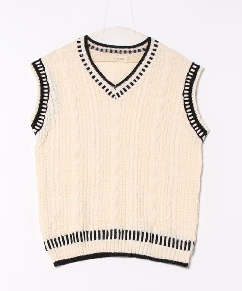aimoha（アイモハ）の「ユニセックス ニットベスト（ベスト・レディース・ブラック/チョコ/ベージュ/ベージュ系その他・MEDIUM/LARGE/X-LARGE/XX-LARGE/XXX-LARGE）」の7枚目の写真