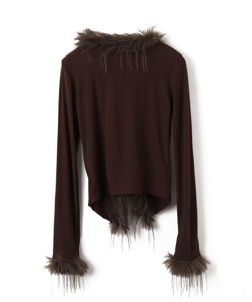 dispark（ディスパーク）の「DISPARK/フェイクファーリボンカーデ（カーディガン/ボレロ・レディース・ベージュ/ブラウン・FREE）」の13枚目の写真