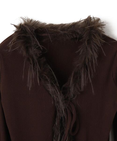 dispark（ディスパーク）の「DISPARK/フェイクファーリボンカーデ（カーディガン/ボレロ・レディース・ベージュ/ブラウン・FREE）」の14枚目の写真