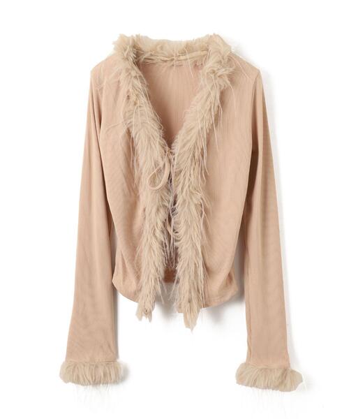 dispark（ディスパーク）の「DISPARK/フェイクファーリボンカーデ（カーディガン/ボレロ・レディース・ベージュ/ブラウン・FREE）」の11枚目の写真