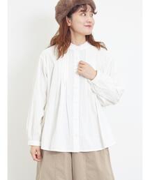 Samansa Mos2 | 肩レースピンタックブラウス(シャツ/ブラウス)