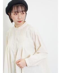 Samansa Mos2 | 肩レースピンタックブラウス(シャツ/ブラウス)