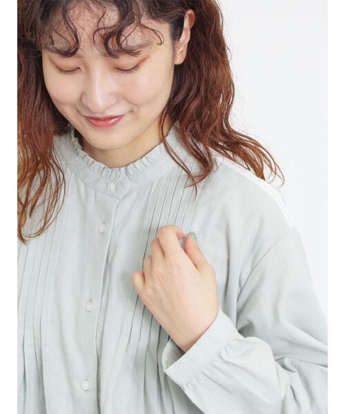 ブラウス シャツ 肩レースピンタックブラウス レディース Samansa Mos2（サマンサ モスモス）の「肩レースピンタック