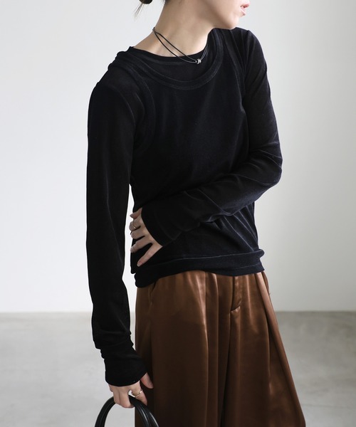 シアーフロッキーレイヤードセット（Tシャツ/カットソー）｜select