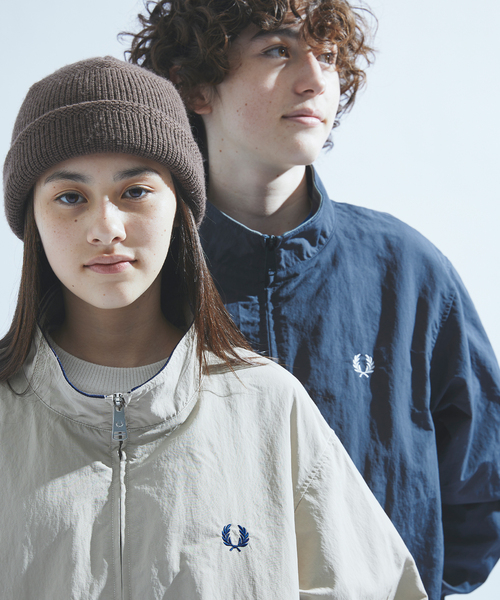 FRED PERRY（フレッドペリー）の「FRED PERRY / フレッドペリー417別注Brentham Jacket ブレンサムジャケット（ナイロンジャケット・メンズ・チャコールグレー/ベージュ・MEDIUM/X-LARGE/LARGE/SMALL）」の8枚目の写真