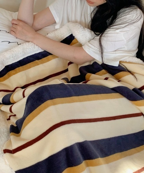 セール】マルチボーダーブランケット（家具）｜Made in I（メイドイン