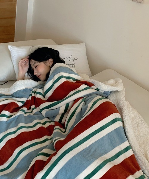 セール】マルチボーダーブランケット（家具）｜Made in I（メイドイン