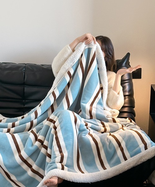 セール】マルチボーダーブランケット（家具）｜Made in I（メイドイン