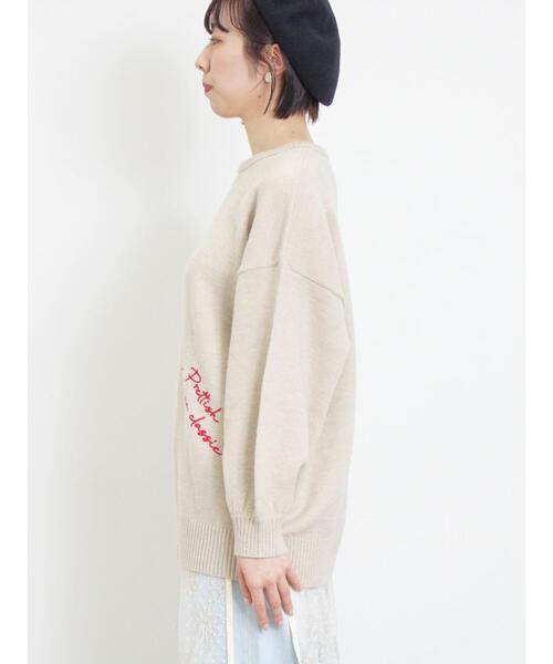 Samansa Mos2(サマンサ モスモス)の「◎【マシンウォッシャブル】手描き風刺繍ニット(ニット/セーター・レディース・ベージュ/ネイビー/グレー・F)」の22枚目の写真