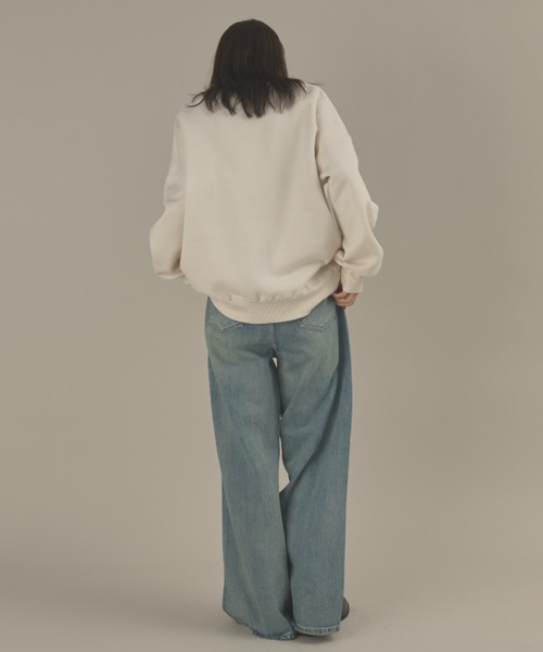 MERLOT（メルロー）の「エンジェルプリント裏起毛スウェット（スウェット・レディース・アイボリー/ライトグレー・FREE）」の7枚目の写真