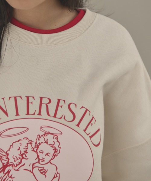 MERLOT（メルロー）の「エンジェルプリント裏起毛スウェット（スウェット・レディース・アイボリー/ライトグレー・FREE）」の14枚目の写真