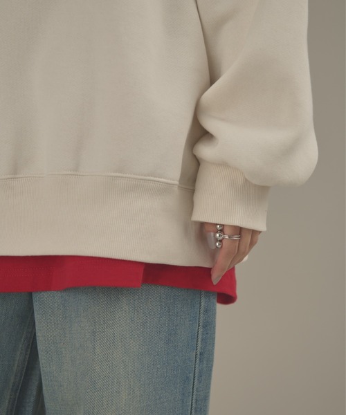 MERLOT（メルロー）の「エンジェルプリント裏起毛スウェット（スウェット・レディース・アイボリー/ライトグレー・FREE）」の15枚目の写真