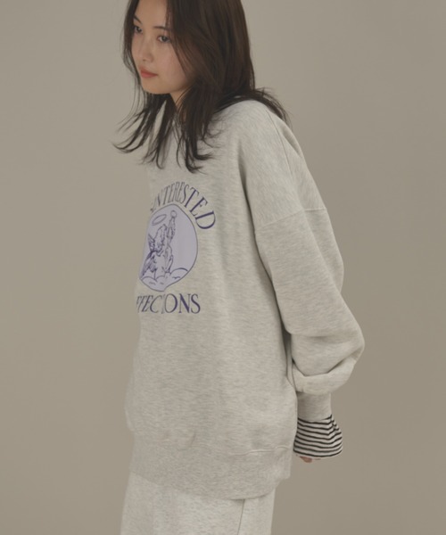 MERLOT（メルロー）の「エンジェルプリント裏起毛スウェット（スウェット・レディース・アイボリー/ライトグレー・FREE）」の22枚目の写真