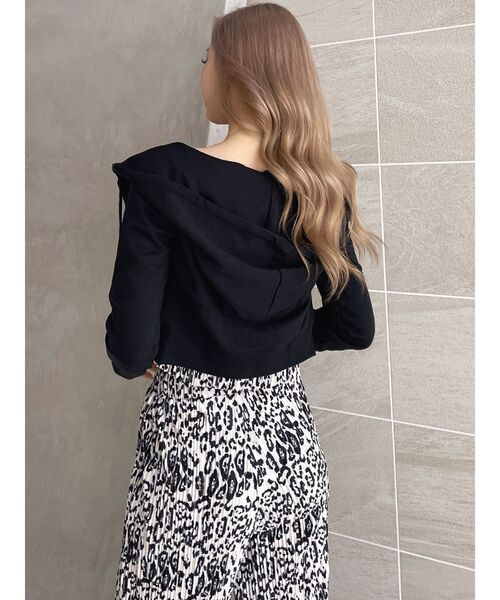 GYDA（ジェイダ）の「BASICショートパーカー（パーカー・レディース・ブラック/オフホワイト/グレー・FREE）」の5枚目の写真