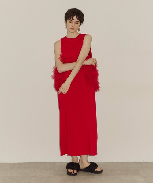 LA BELLE ETUDE（ラベルエチュード）の「ボリュームフリルチュールデザインカットワンピース（ワンピース・レディース・ブラック/カーキ/ホワイト/レッド・0/1）」の17枚目の写真