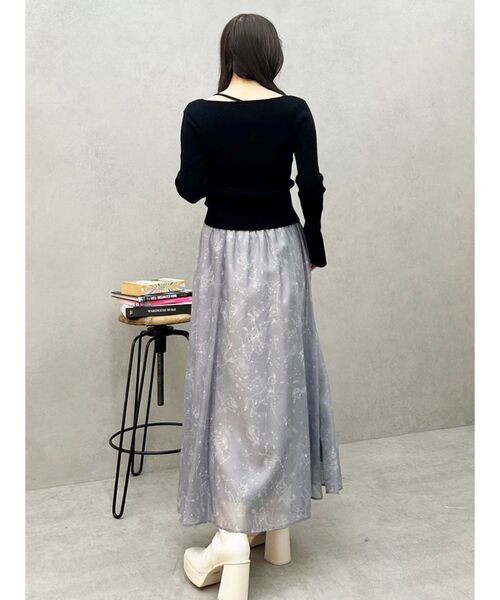 MERCURYDUO(マーキュリーデュオ)の「アシメドロストリブニット(ニット/セーター・レディース・オフホワイト/ブラック/ピンク・FREE)」の6枚目の写真