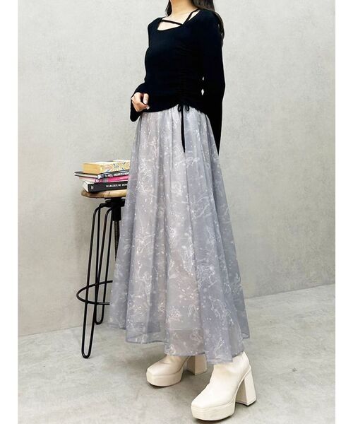 MERCURYDUO(マーキュリーデュオ)の「アシメドロストリブニット(ニット/セーター・レディース・オフホワイト/ブラック/ピンク・FREE)」の7枚目の写真