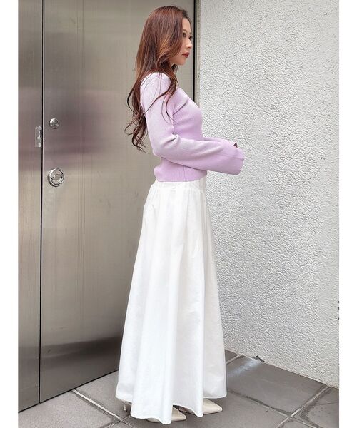 MERCURYDUO(マーキュリーデュオ)の「アシメドロストリブニット(ニット/セーター・レディース・オフホワイト/ブラック/ピンク・FREE)」の11枚目の写真