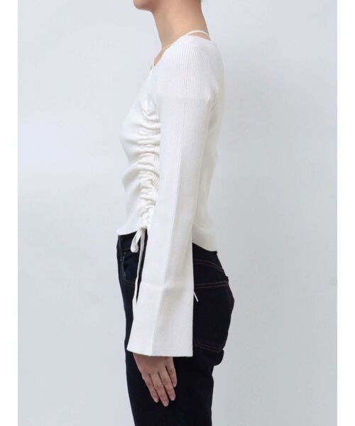 MERCURYDUO(マーキュリーデュオ)の「アシメドロストリブニット(ニット/セーター・レディース・オフホワイト/ブラック/ピンク・FREE)」の15枚目の写真