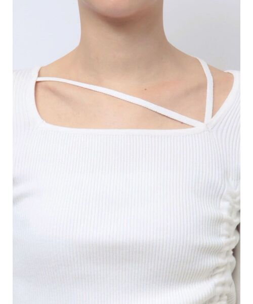 MERCURYDUO(マーキュリーデュオ)の「アシメドロストリブニット(ニット/セーター・レディース・オフホワイト/ブラック/ピンク・FREE)」の17枚目の写真