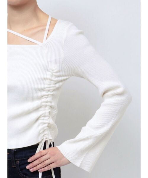 MERCURYDUO(マーキュリーデュオ)の「アシメドロストリブニット(ニット/セーター・レディース・オフホワイト/ブラック/ピンク・FREE)」の18枚目の写真